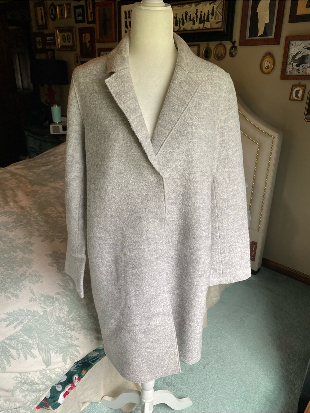 Boden Grey Coat/Cardigan, Snap Front